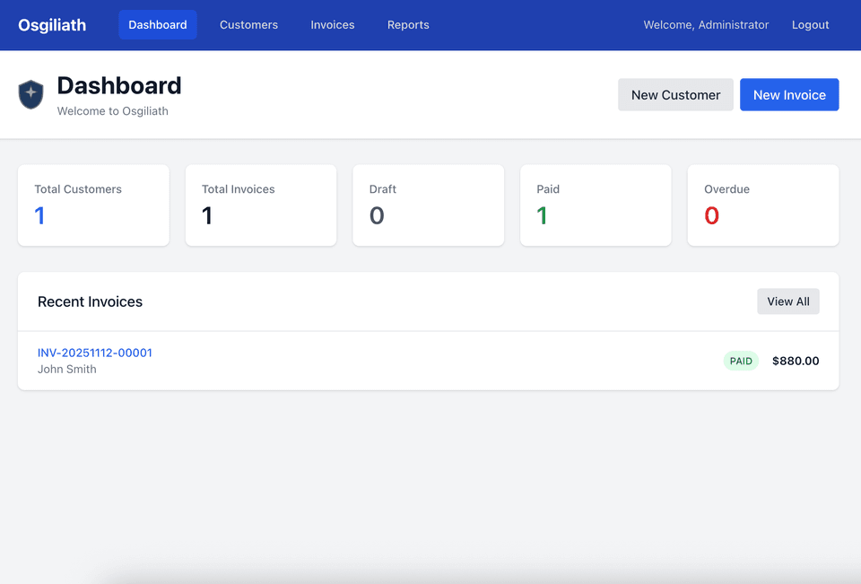 ERP-style invoicing system