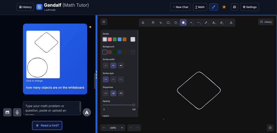 AI-powered socratic style math tutor